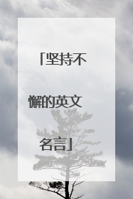 坚持不懈的英文名言