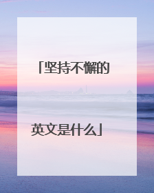 坚持不懈的英文是什么