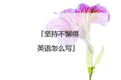 坚持不懈得英语怎么写