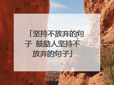 坚持不放弃的句子 鼓励人坚持不放弃的句子