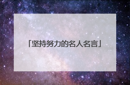 坚持努力的名人名言