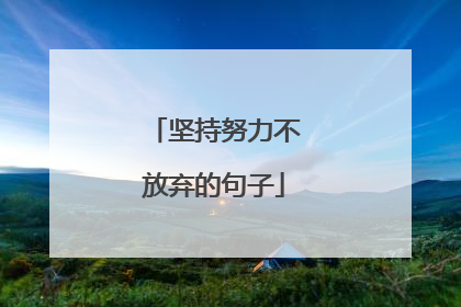 坚持努力不放弃的句子