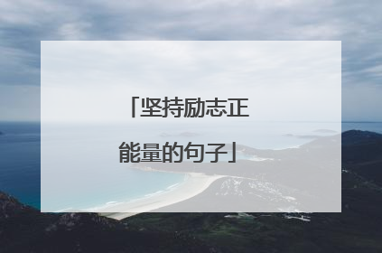坚持励志正能量的句子