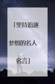坚持追逐梦想的名人名言