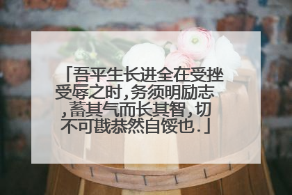 吾平生长进全在受挫受辱之时,务须明励志,蓄其气而长其智,切不可戡恭然自馁也.