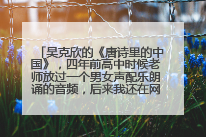 吴克欣的《唐诗里的中国》，四年前高中时候老师放过一个男女声配乐朗诵的音频，后来我还在网上自己找到过