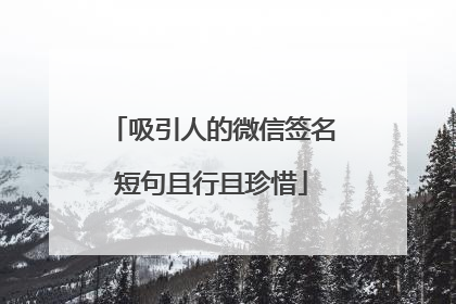 吸引人的微信签名短句且行且珍惜