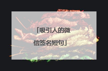 吸引人的微信签名短句