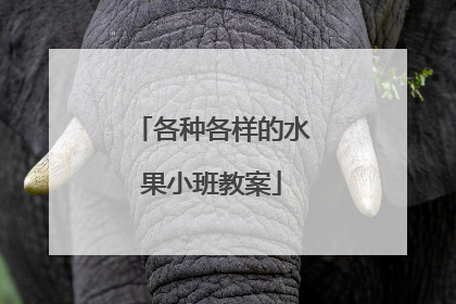 各种各样的水果小班教案
