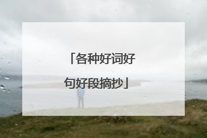 各种好词好句好段摘抄