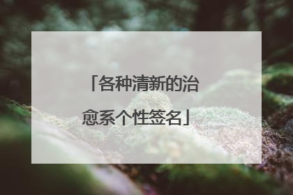 各种清新的治愈系个性签名