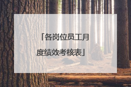 各岗位员工月度绩效考核表