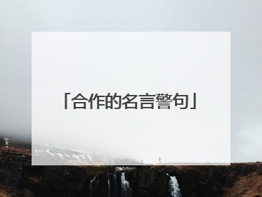 合作的名言警句