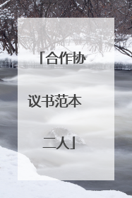 合作协议书范本 二人