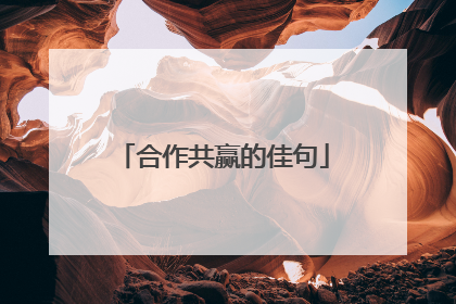 合作共赢的佳句