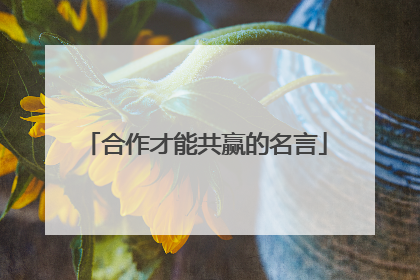 合作才能共赢的名言