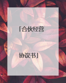 合伙经营协议书