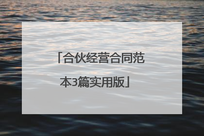 合伙经营合同范本3篇实用版