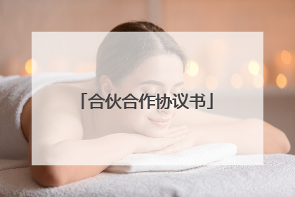 合伙合作协议书