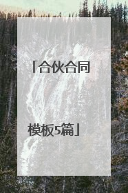 合伙合同模板5篇