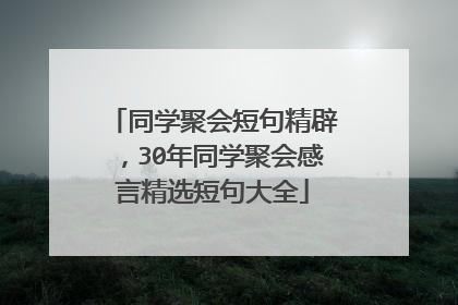 同学聚会短句精辟,30年同学聚会感言精选短句大全