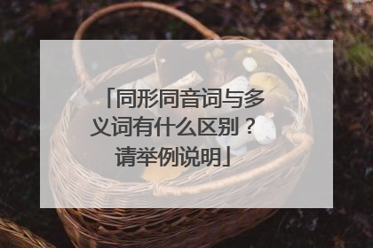 同形同音词与多义词有什么区别？请举例说明