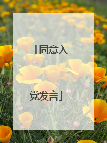 同意入党发言