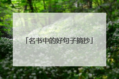 名书中的好句子摘抄