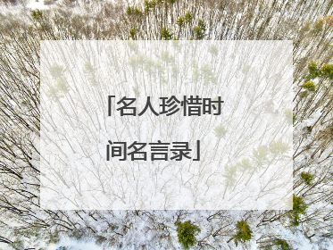 名人珍惜时间名言录