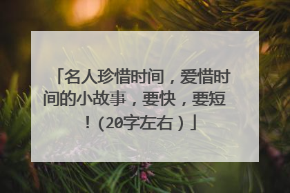 名人珍惜时间，爱惜时间的小故事，要快，要短！(20字左右）