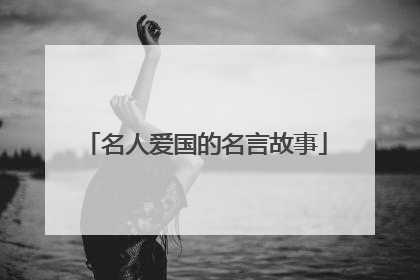 名人爱国的名言故事