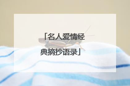 名人爱情经典摘抄语录
