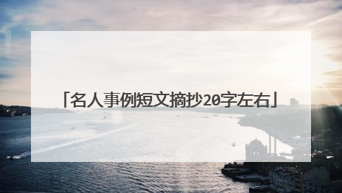 名人事例短文摘抄20字左右