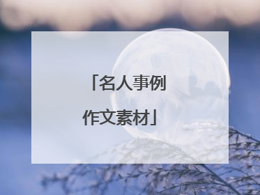 名人事例作文素材