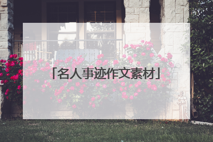 名人事迹作文素材