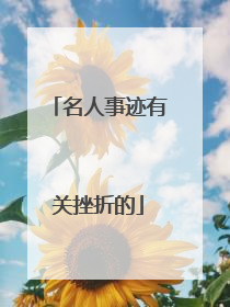 名人事迹有关挫折的
