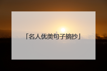 名人优美句子摘抄