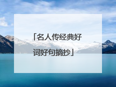 名人传经典好词好句摘抄