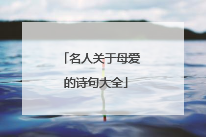 名人关于母爱的诗句大全
