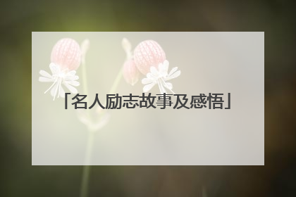 名人励志故事及感悟