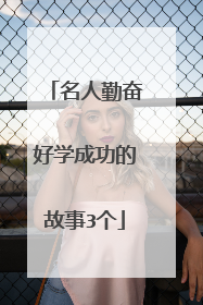 名人勤奋好学成功的故事3个