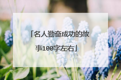 名人勤奋成功的故事100字左右