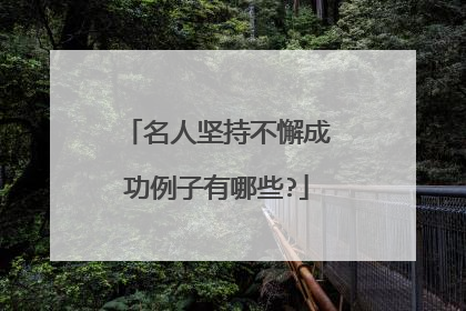 名人坚持不懈成功例子有哪些?