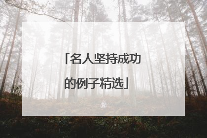 名人坚持成功的例子精选