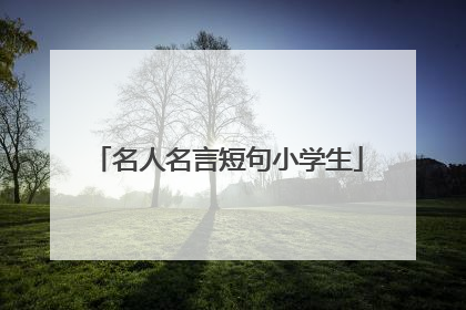 名人名言短句小学生