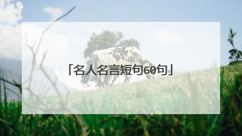 名人名言短句60句