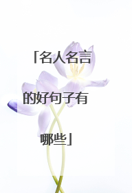 名人名言的好句子有哪些