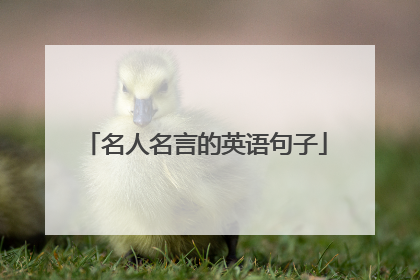 名人名言的英语句子