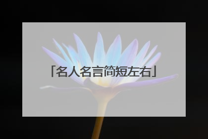 名人名言简短左右
