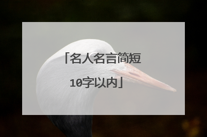 名人名言简短10字以内
